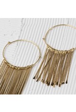 India Jaya Brass Fringe Hoop Earrings, India