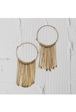 India Jaya Brass Fringe Hoop Earrings, India