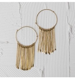 India Jaya Brass Fringe Hoop Earrings, India