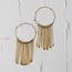 India Jaya Brass Fringe Hoop Earrings