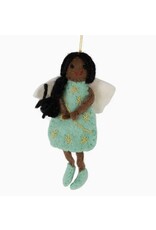 Nepal Blue Felt Angel Ornament, Nepal
