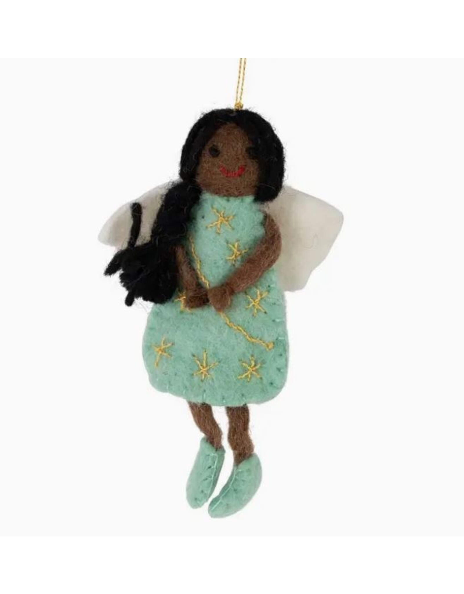 Nepal Blue Felt Angel Ornament, Nepal