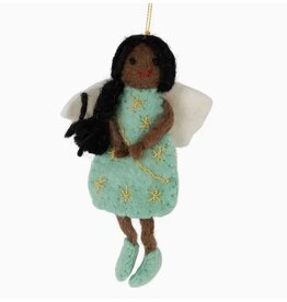 Nepal Blue Felt Angel Ornament, Nepal