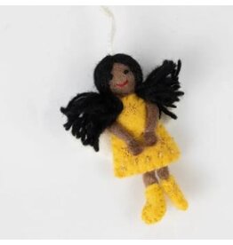 Nepal Marigold Felt Angel Ornament, Nepal