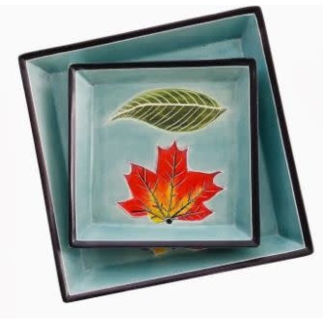 Aqua Leaves Soapstone Dish