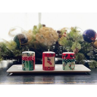 South Africa Hand Painted Holiday Votive Candle South Africa Hand Painted Holiday Votive Candle