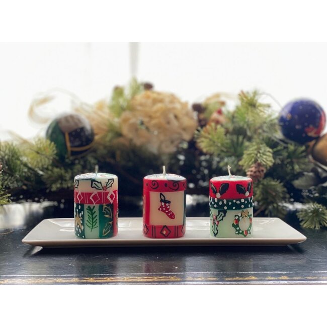 Hand Painted Holiday Votive Candle