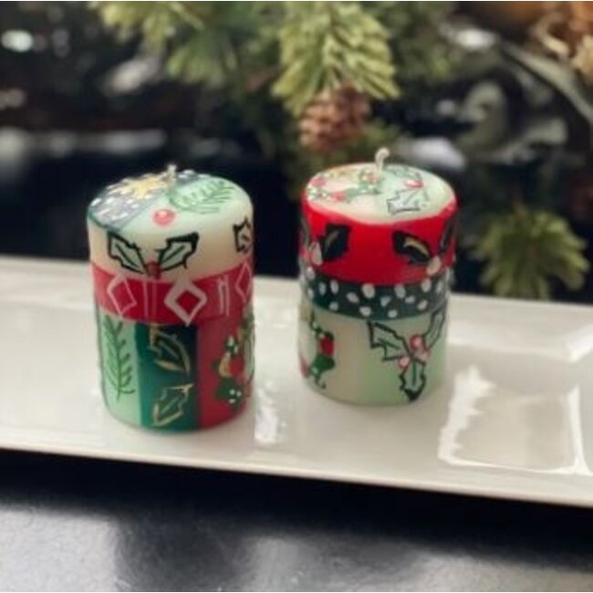 Hand Painted Holiday Votive Candle