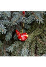 India Red Dove Paper Mache Ornament, India