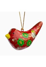 India Red Dove Paper Mache Ornament, India