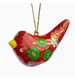India Red Dove Paper Mache Ornament, India