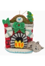 Nepal Night Before Christmas Cat Felt Ornament, Nepal
