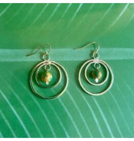 India Upcycled Sari Floating Bead Earrings, India