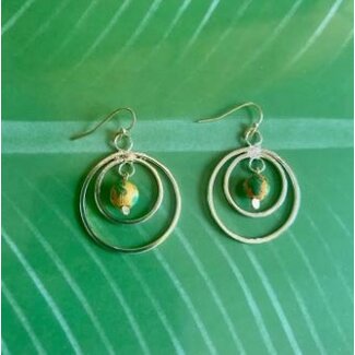 India CLEARANCE Upcycled Sari Floating Bead Earrings