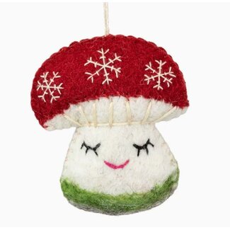 Nepal Snowflake Mushroom Ornament