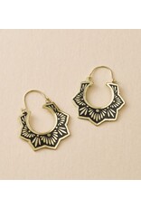India Nisha Lotus Hoop Earrings