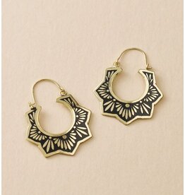 India Nisha Lotus Hoop Earrings