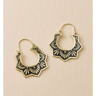 India Nisha Lotus Hoop Earrings India Nisha Lotus Hoop Earrings