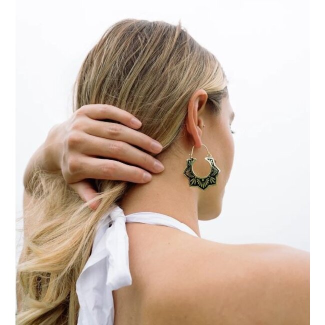 Nisha Lotus Hoop Earrings