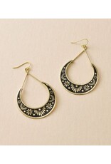 India Nisha Crescent Moon Hoop Earrings, India