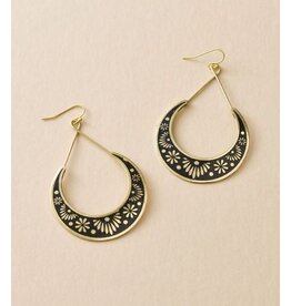 India Nisha Crescent Moon Hoop Earrings, India