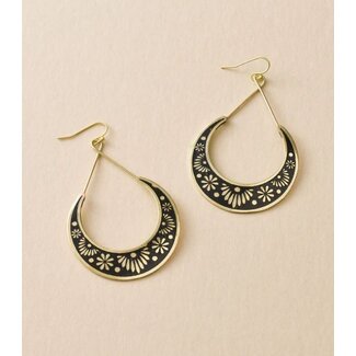 India Nisha Crescent Moon Hoop Earrings