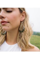 India Nisha Crescent Moon Hoop Earrings, India