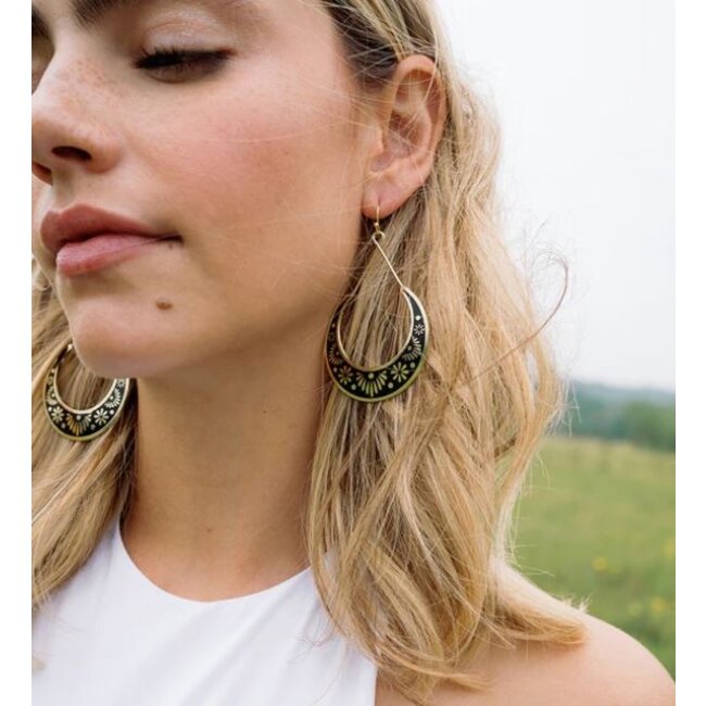 Nisha Crescent Moon Hoop Earrings