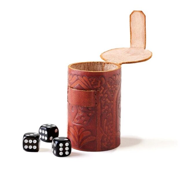 Leather Dice Cup w/ 6 Dice
