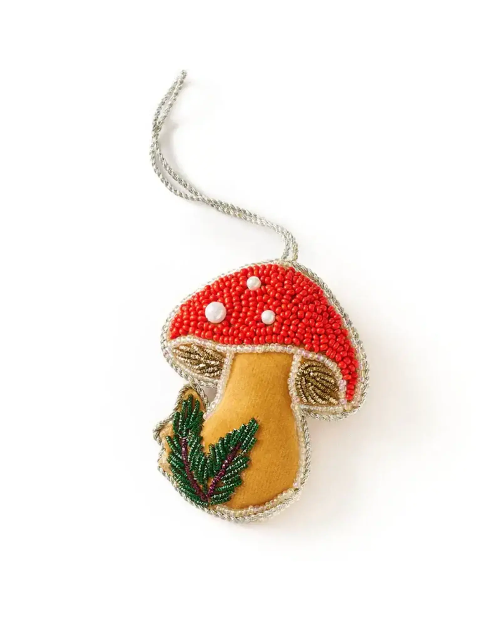 India Larissa Plush Mushroom Ornament, India