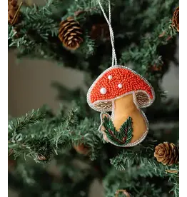 India Larissa Plush Mushroom Ornament, India