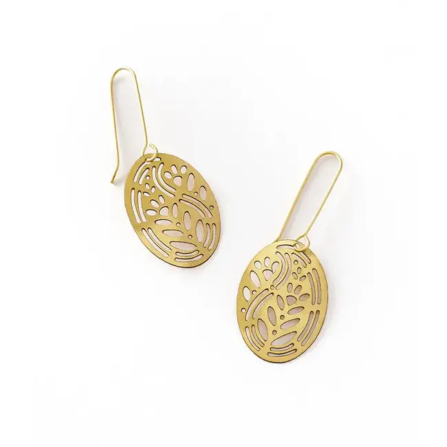 Adhya Oval Drop Earrings