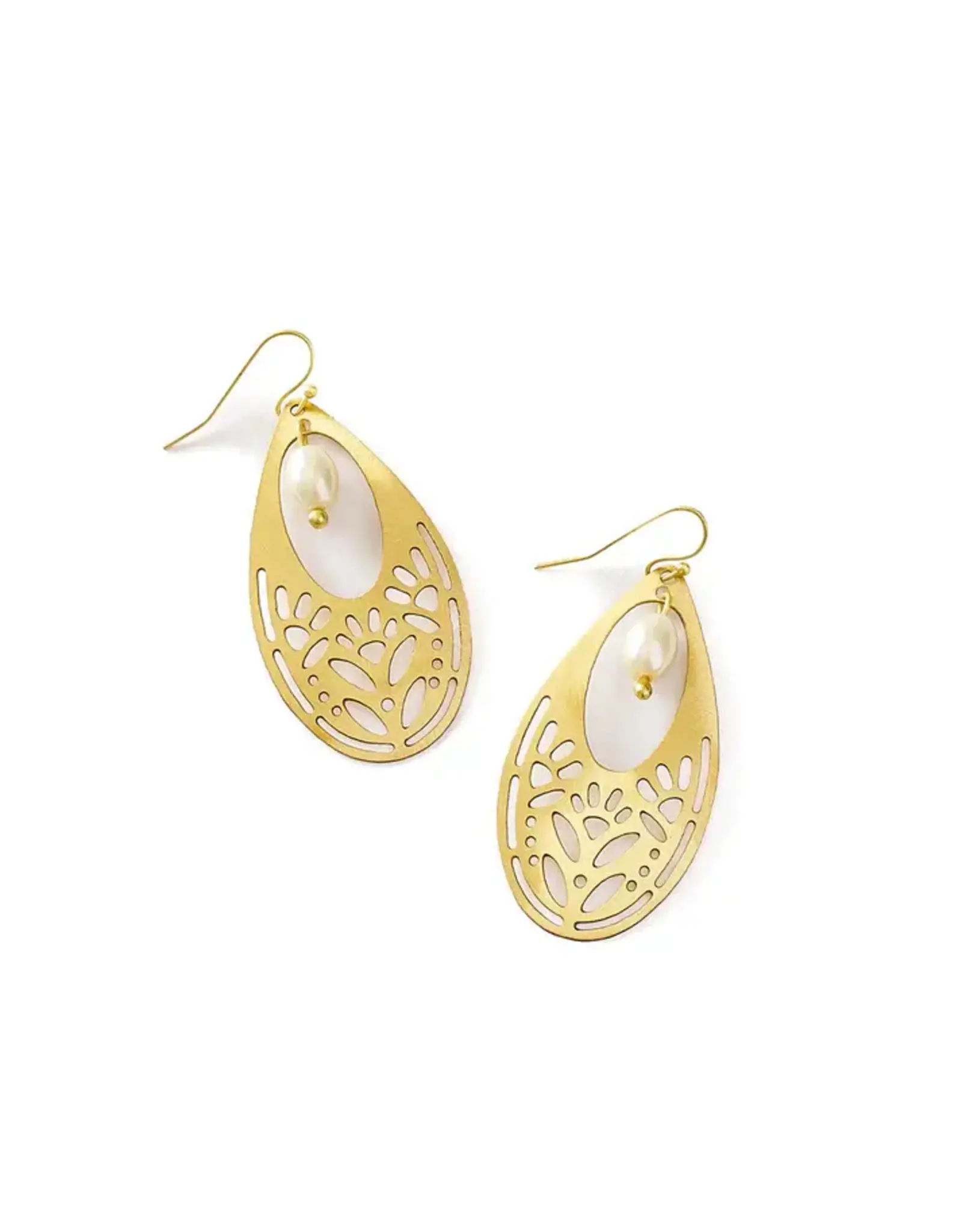 India Adhya Teardrop Pearl Earrings, India