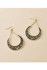 India Nisha Crescent Moon Hoop Earrings, India