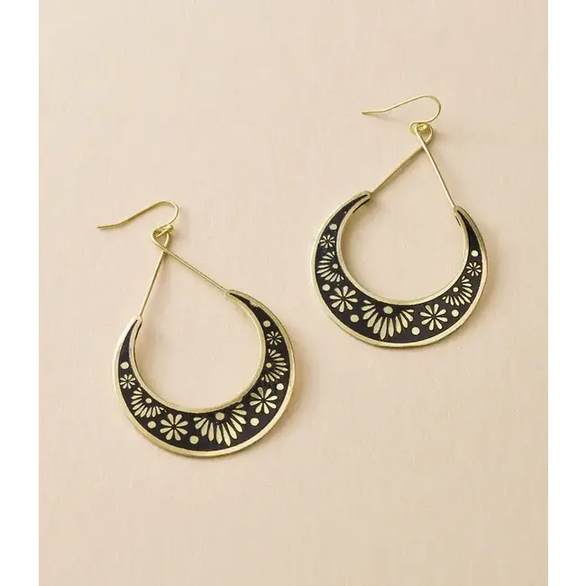 Nisha Crescent Moon Hoop Earrings