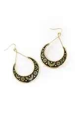 India Nisha Crescent Moon Hoop Earrings, India