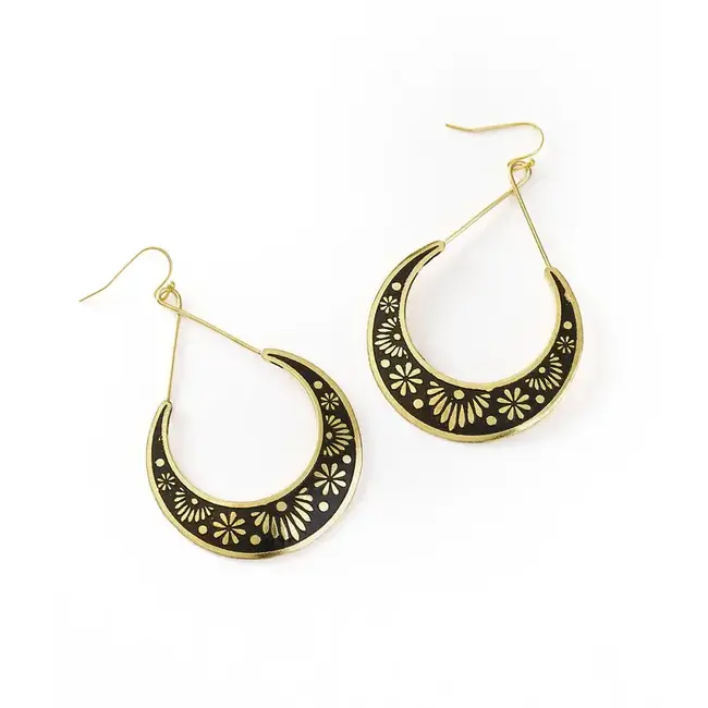 Nisha Crescent Moon Hoop Earrings