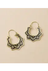 India Nisha Lotus Hoop Earrings