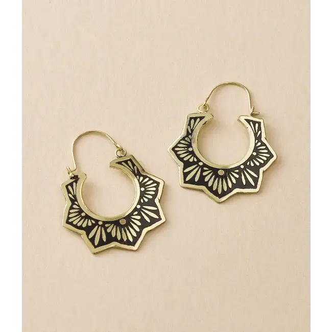 Nisha Lotus Hoop Earrings