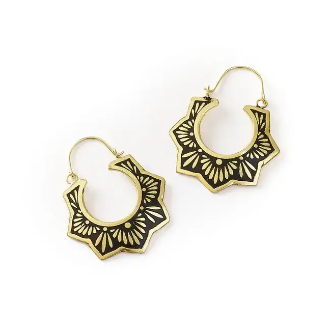 Nisha Lotus Hoop Earrings