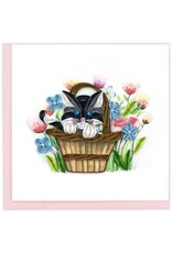 Vietnam Quilled Black Kitten Card, Vietnam