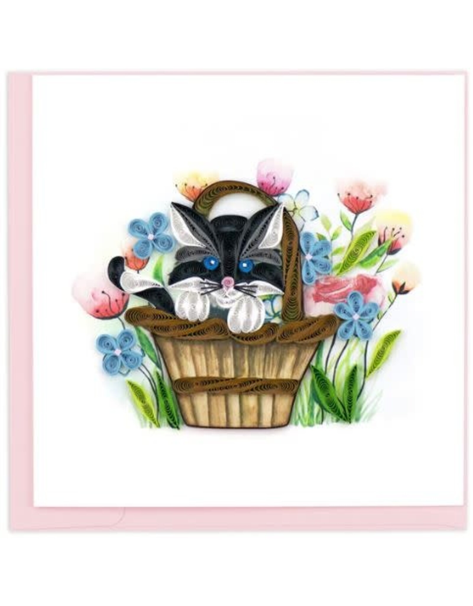 Vietnam Quilled Black Kitten Card, Vietnam