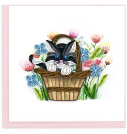 Vietnam Quilled Black Kitten Card, Vietnam