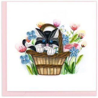 Vietnam Quilled Card - Black Kitten
