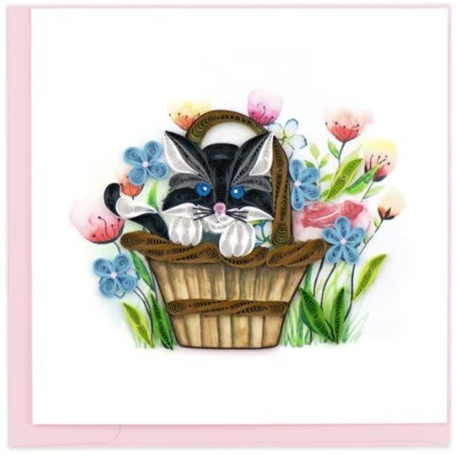 Quilled Card - Black Kitten