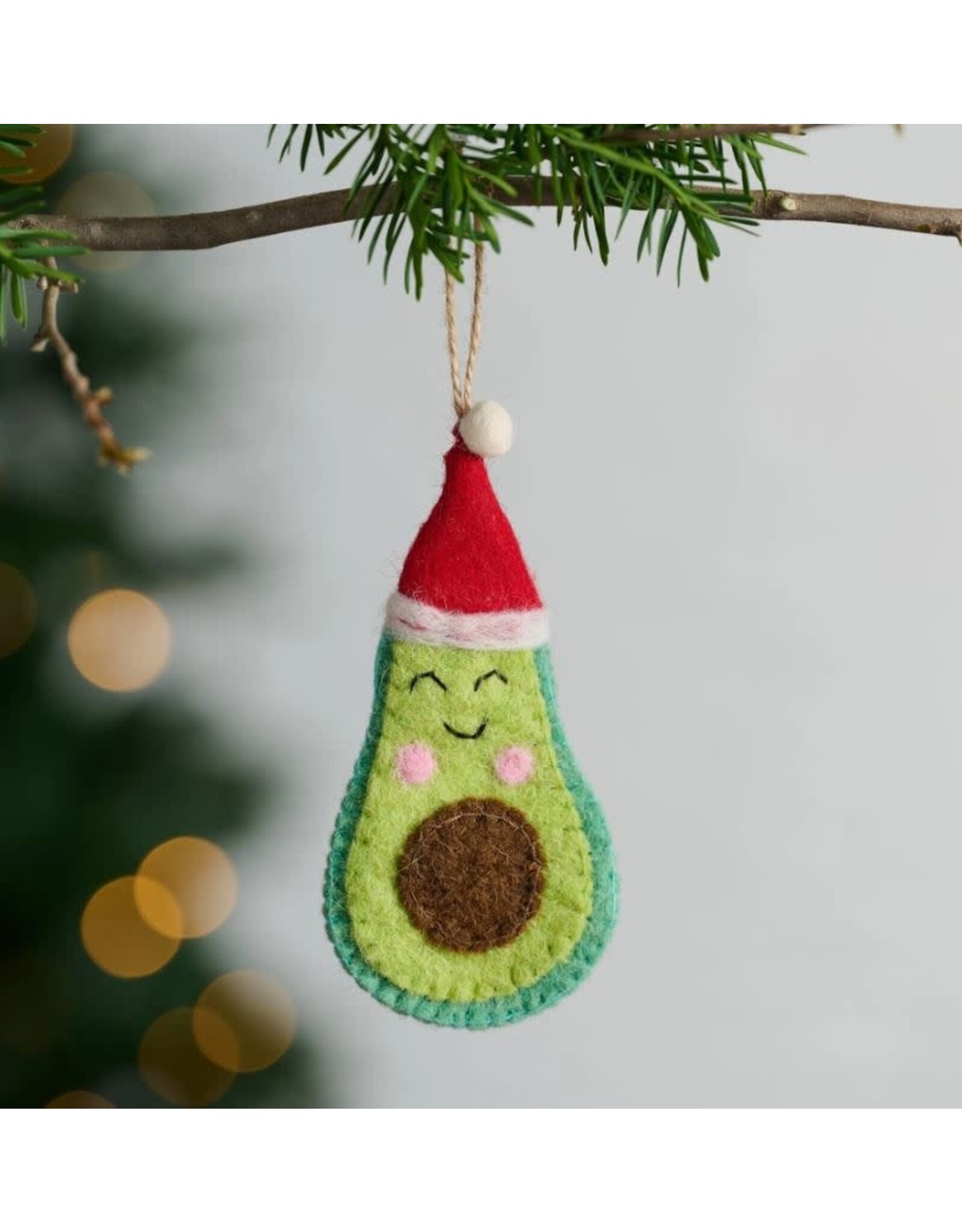 India Felt Avocado Ornament, India