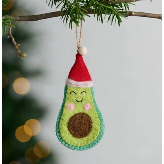 India Felt Avocado Ornament
