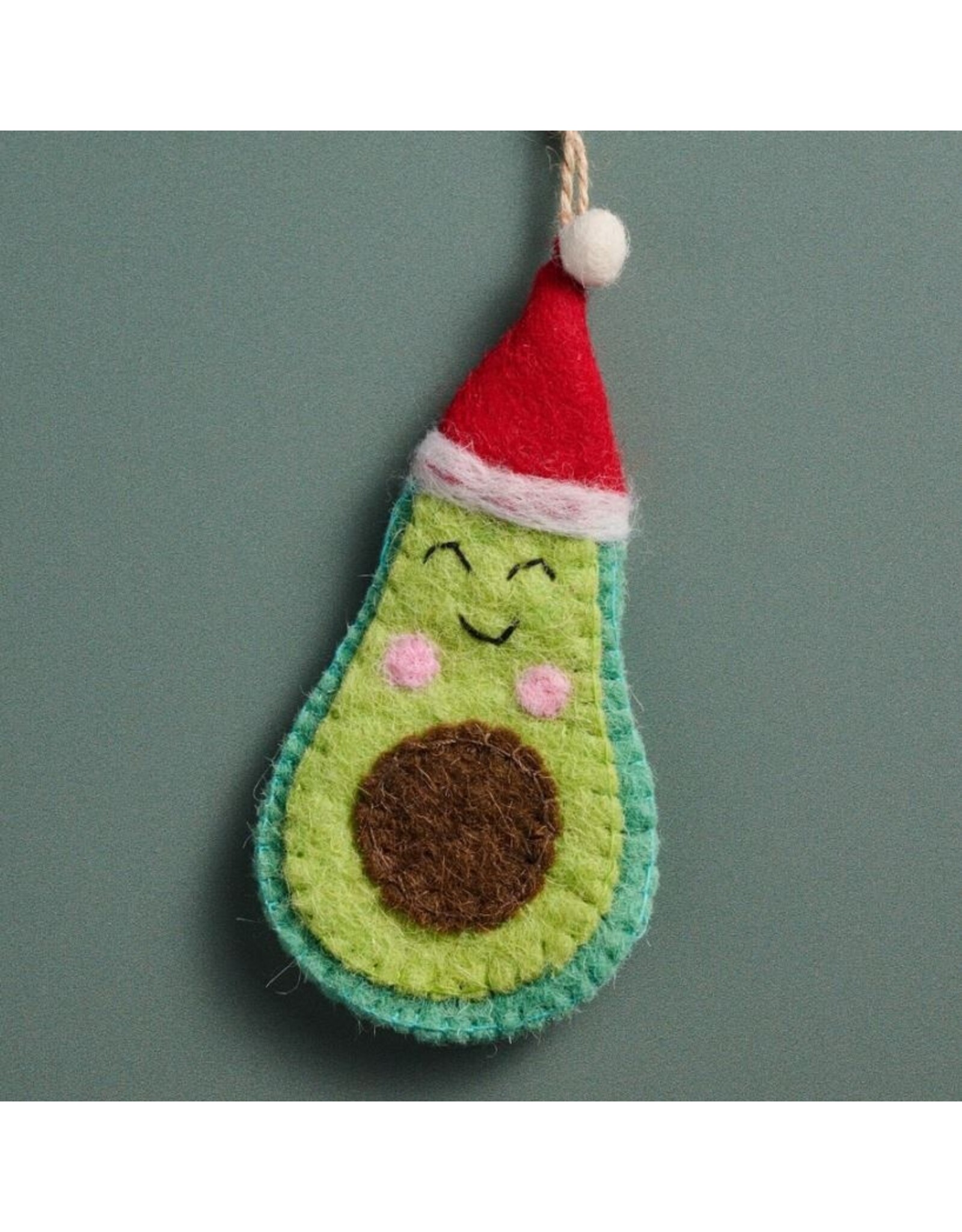 India Felt Avocado Ornament, India