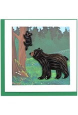 Vietnam Quilled Black Bear & Cub Card, Vietnam