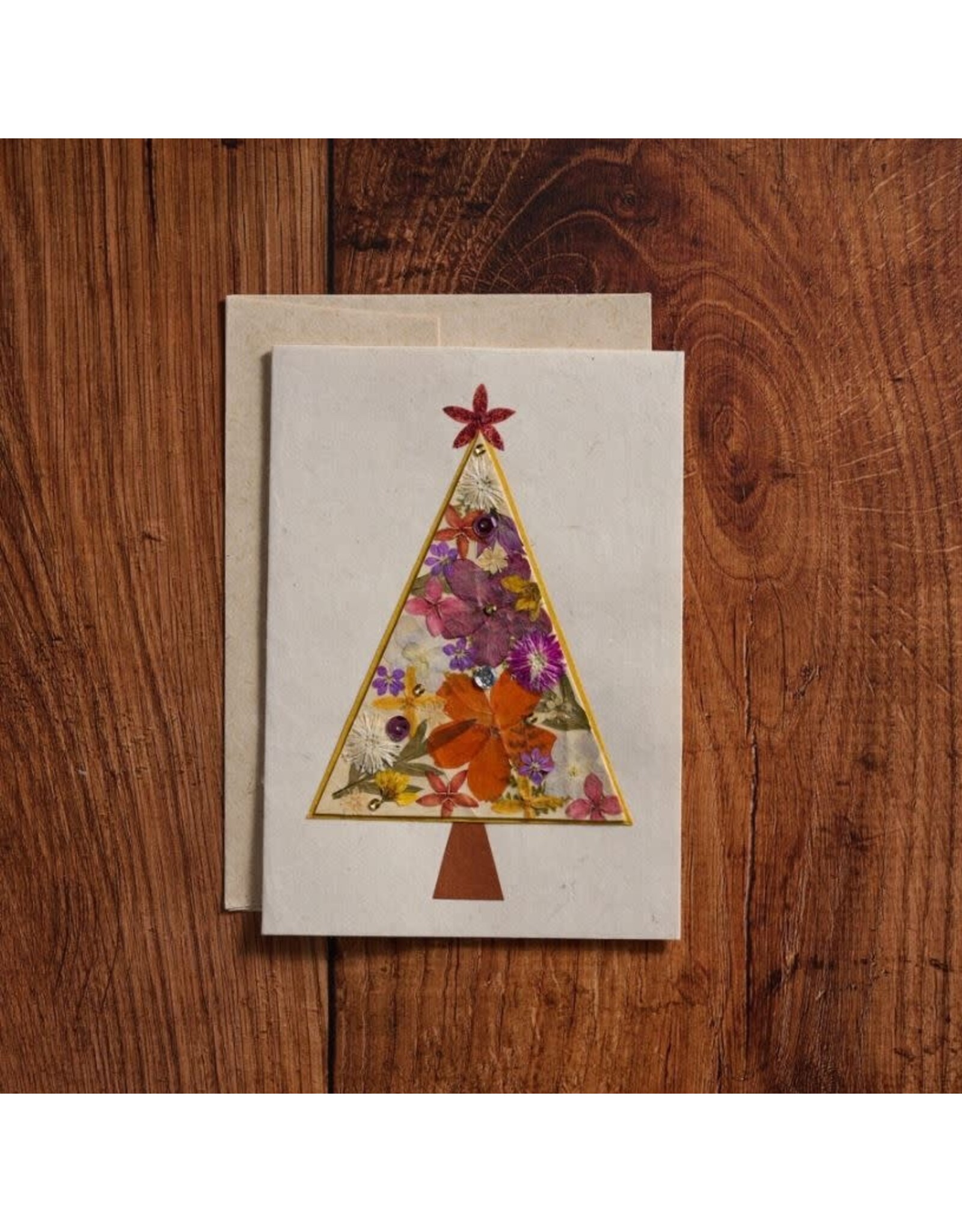 Philippines Pressed Flower Christmas Tree Card, Philippines